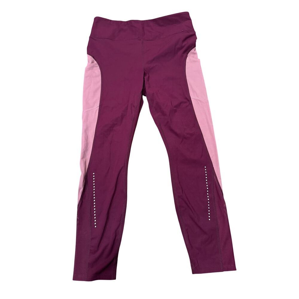 Avia Cropped Leggings | Women’s Medium (8-10) | Burgundy & Mauve Athletic Pants